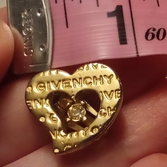 Givenchy Vintage Heart Logo Crystal Clip-on Earrings - Picture 3 of 12